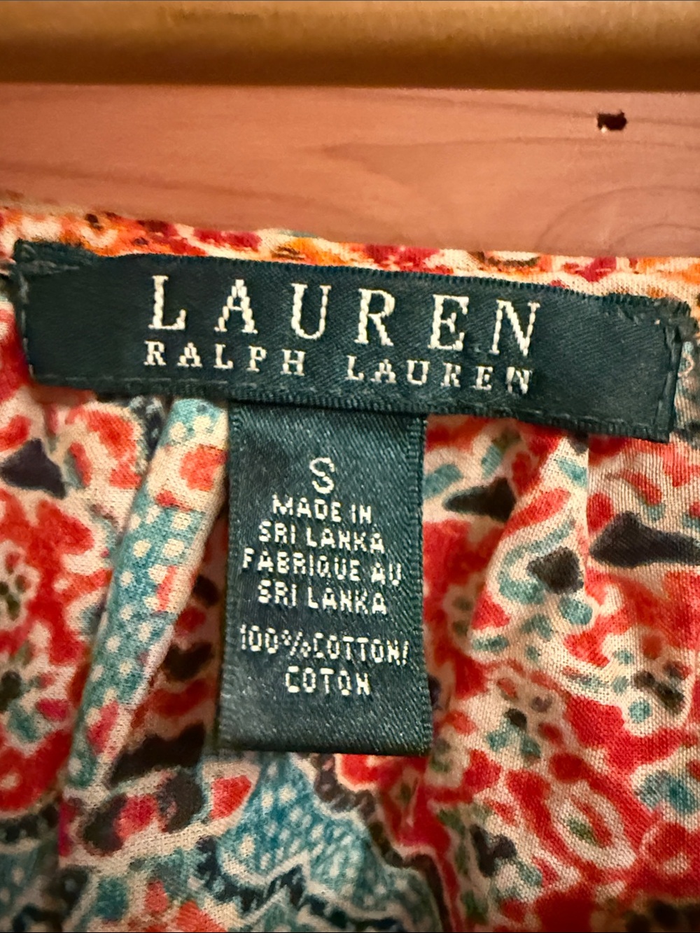 Lauren Ralph Lauren Orange Teal Printed Midi Skirt and matching Blouse - Picture 2 of 10